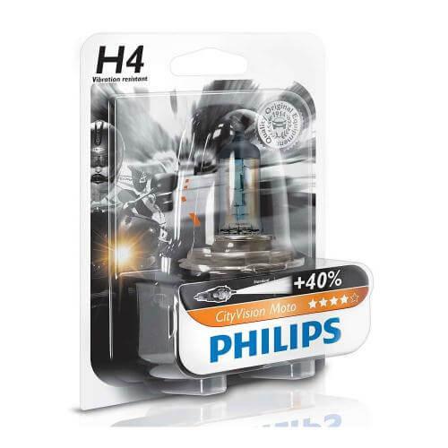 Bóng đèn xe mô tô Halogen Philips City Vision H4 12342 CTV 12V 55W ánh sáng 4300K