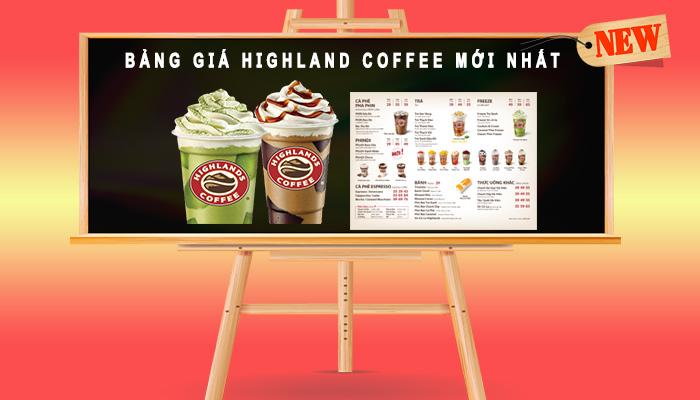 Bảng giá Highland Coffe mới nhất