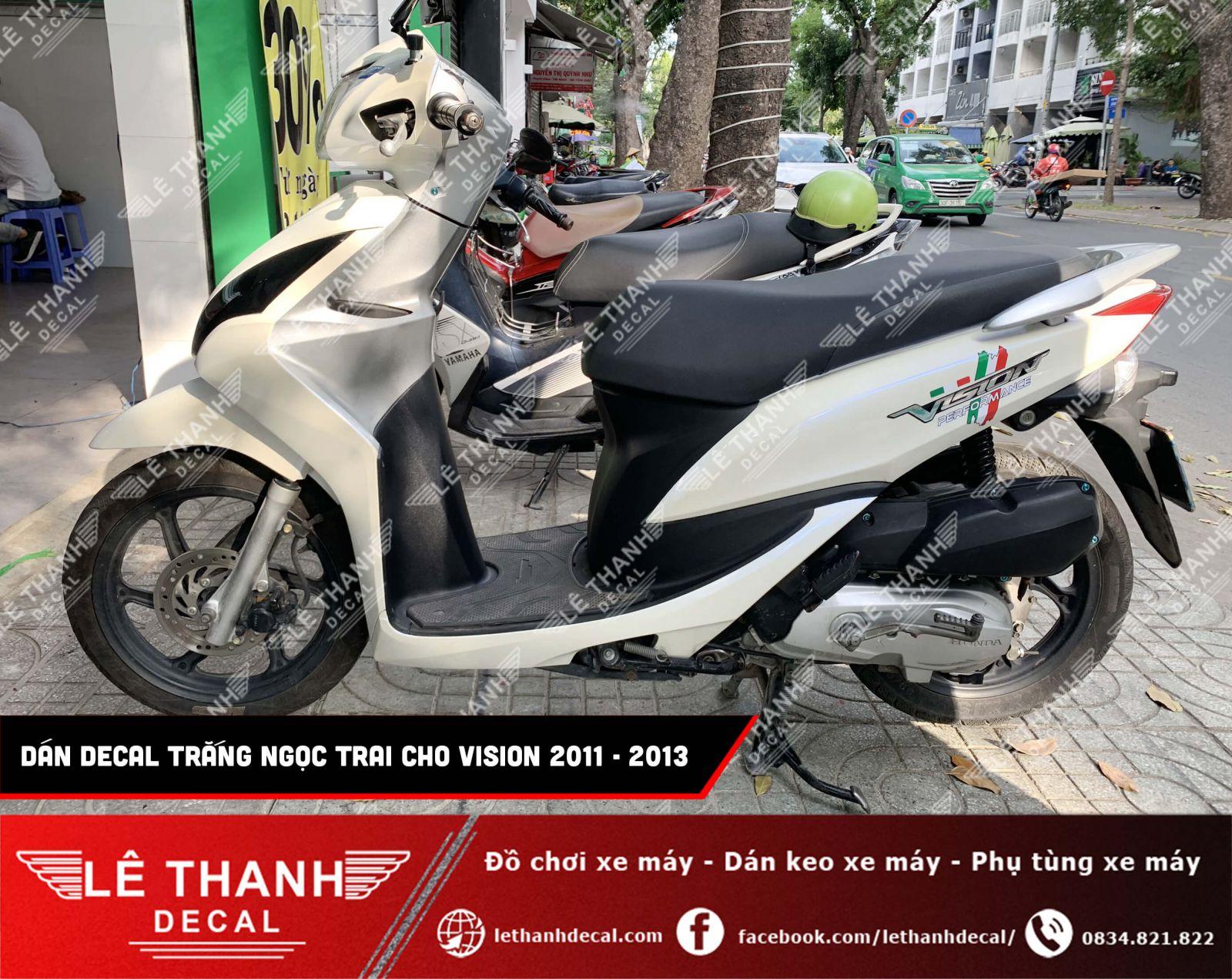 Dán decal đổi màu trắng ngọc trai Vision 2011 - 2013