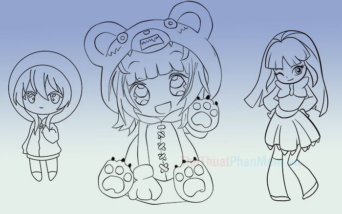 Tranh tô màu anime chibi đáng yêu và ấn tượng nhất