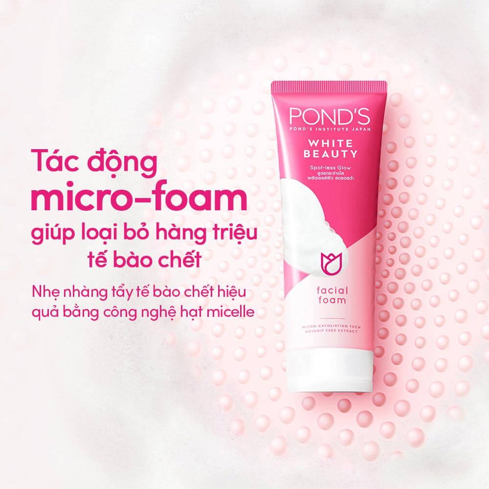 Sữa Rửa Mặt Pond's Hồng White Beauty Sạch Sâu, LoạI Bỏ Tế Bào Chết 50g, 100g
