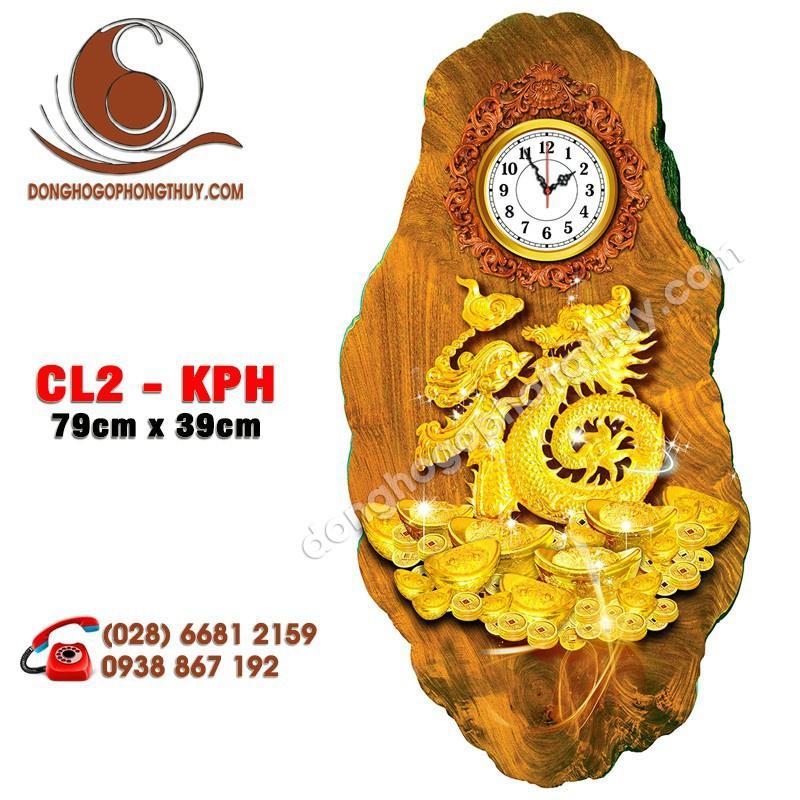 Tranh đồng hồ phong thủy Rồng Vàng