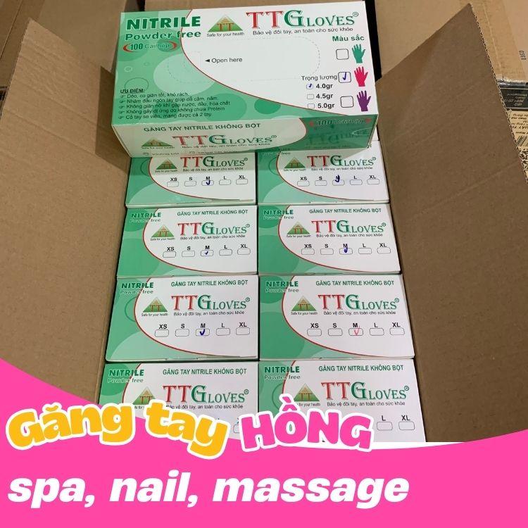 găng tay spa, massage hồng ttgloves chính hãng