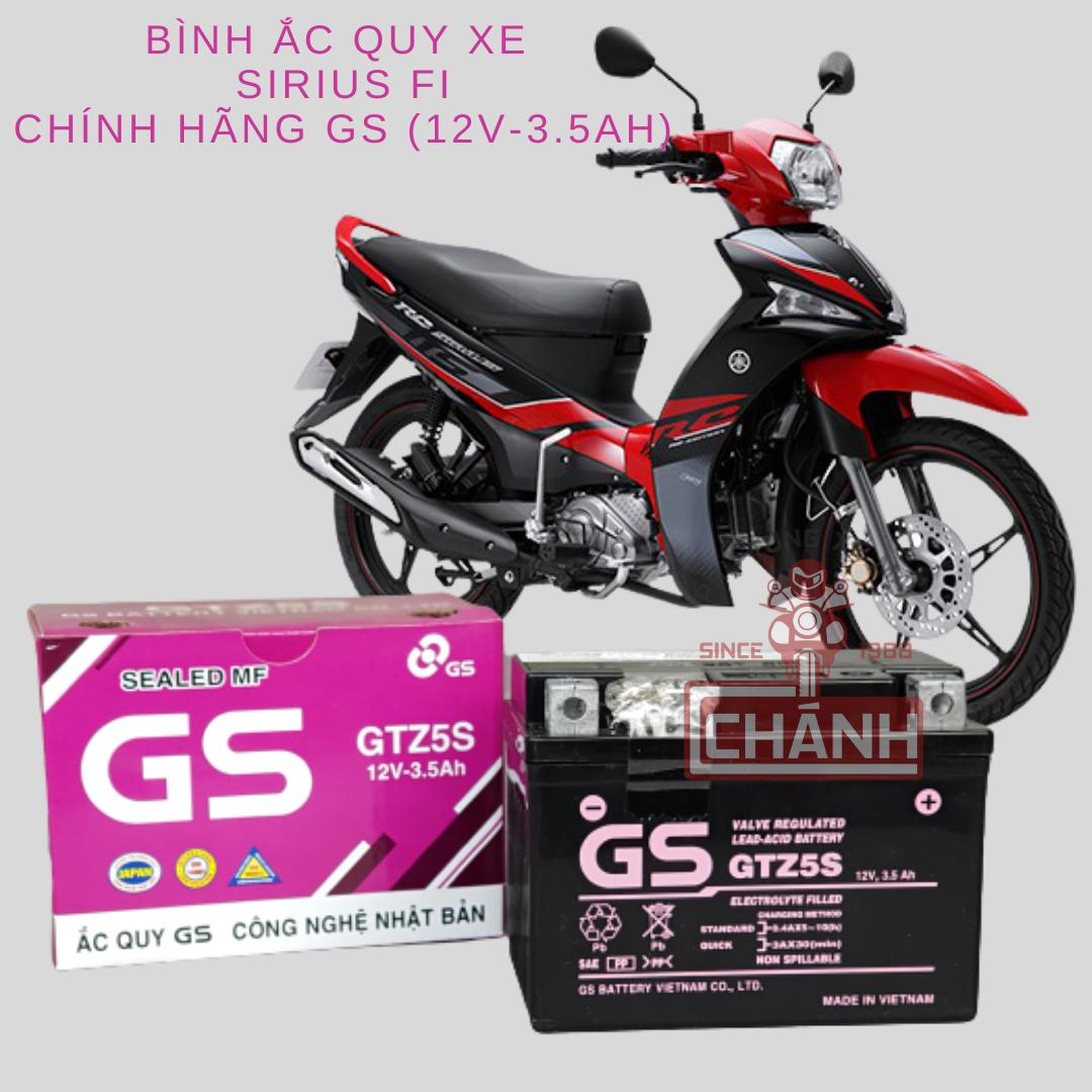 Bình ắc quy xe Sirius fi GS GTZ5S (12V-3.5ah)